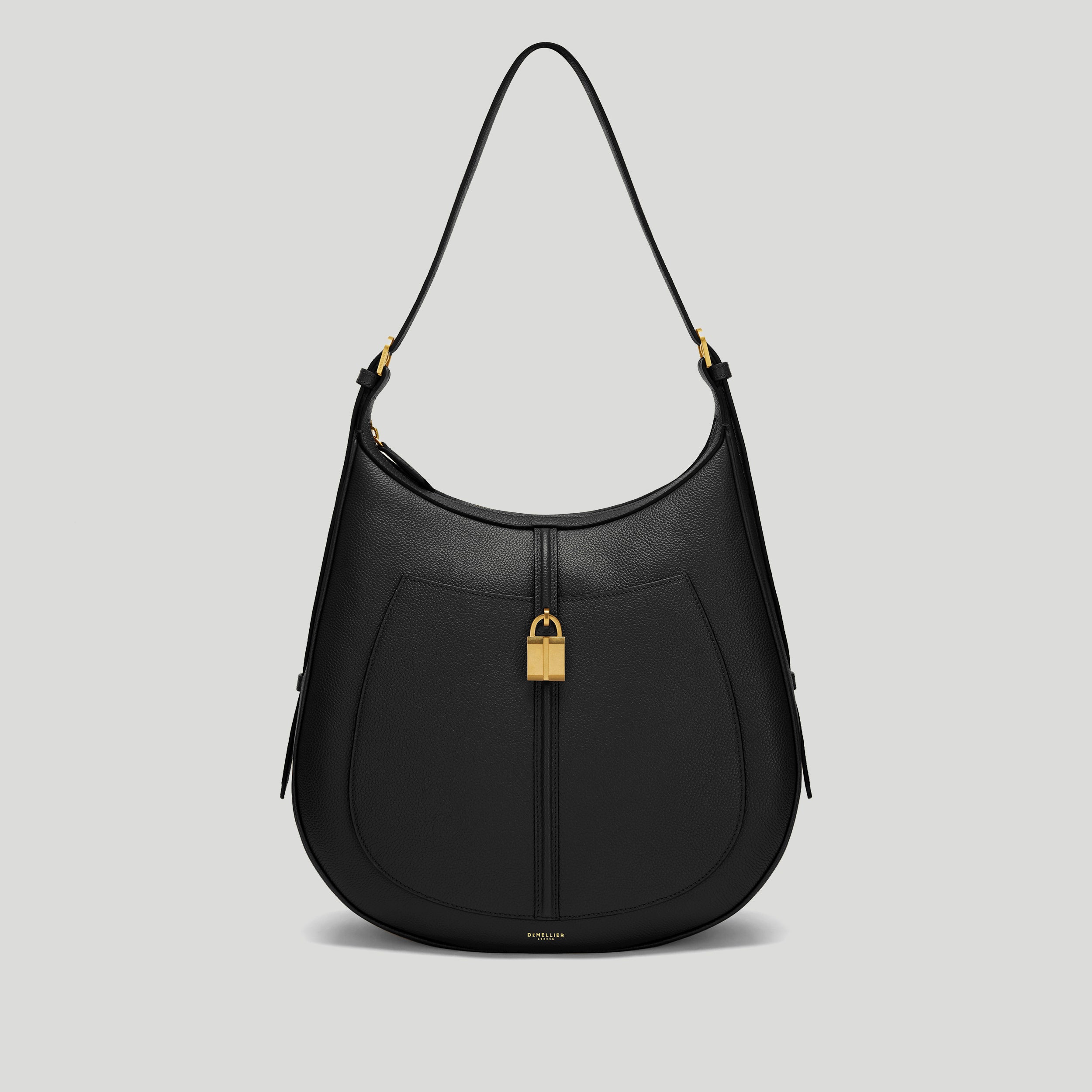 The Siena Hobo | Black Small Grain | Demellier