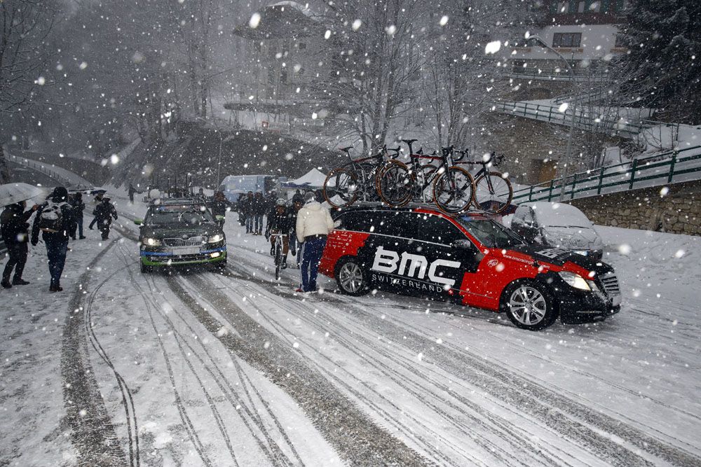 The snow made an already hard stage tougher