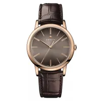 Zenith Elite Men's 18ct Rose Gold Brown Strap Watch:&nbsp;was £8,200, now £6,200 at Ernest Jones (save £2,000)