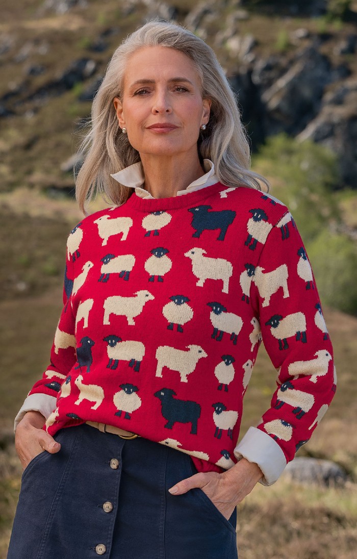 Ladies Lambswool Sheep Crew
