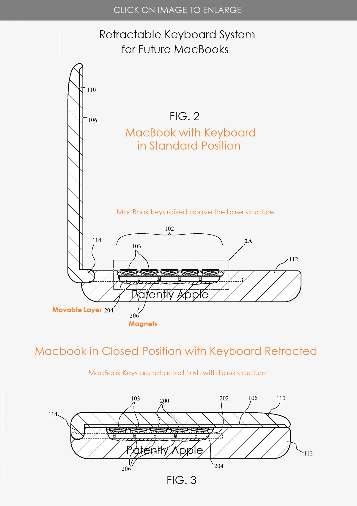 MacBook retractable keyboard patent