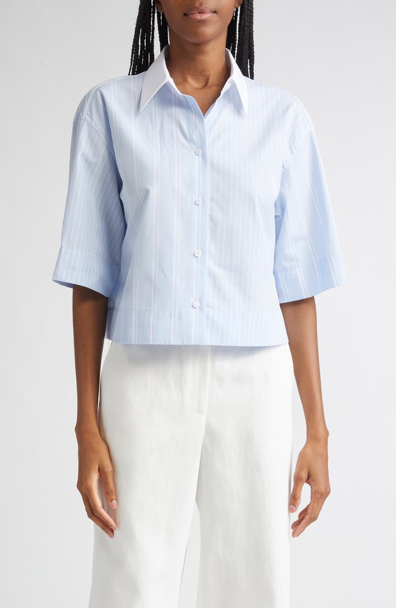 Montauk Stripe Cotton Crop Shirt