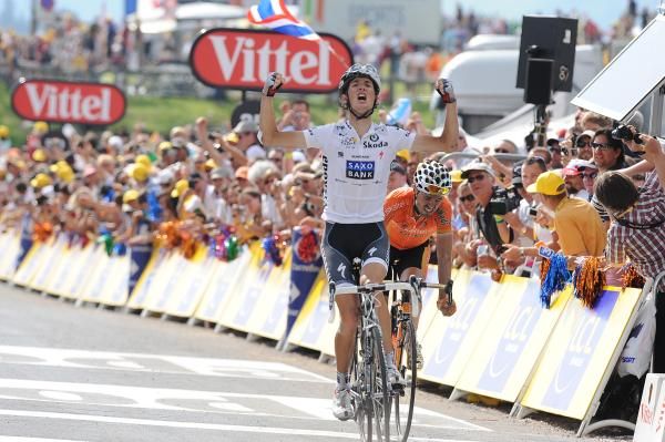 This was Andy Schleck's (Saxo Bank) first ever stage win at the Tour
