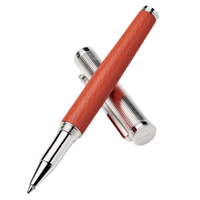 Orange Pebble Leather Rollerball Pen, £155 | Aspinal of London