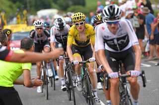 Team Sky protect Geraint Thomas on stage 17 at the Tour de France