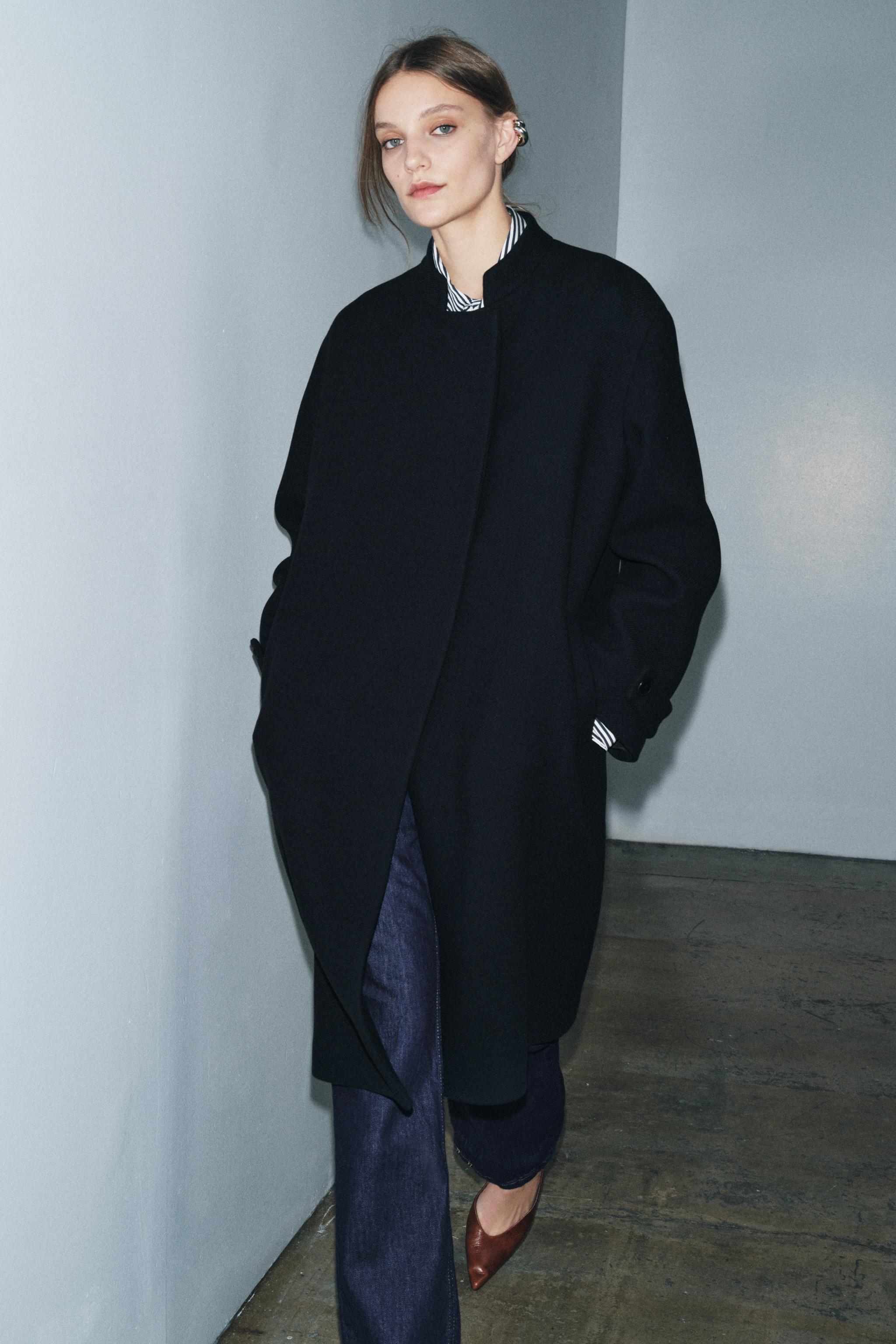 Wool Blend Coat Zw Collection