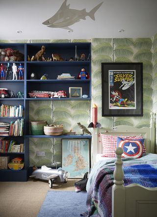 small bedrooms storage ideas with alcove shelving and built-in desk