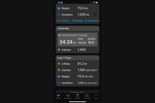 Image shows the hydration tracking fitness feature available on the Garmin Connect app.
