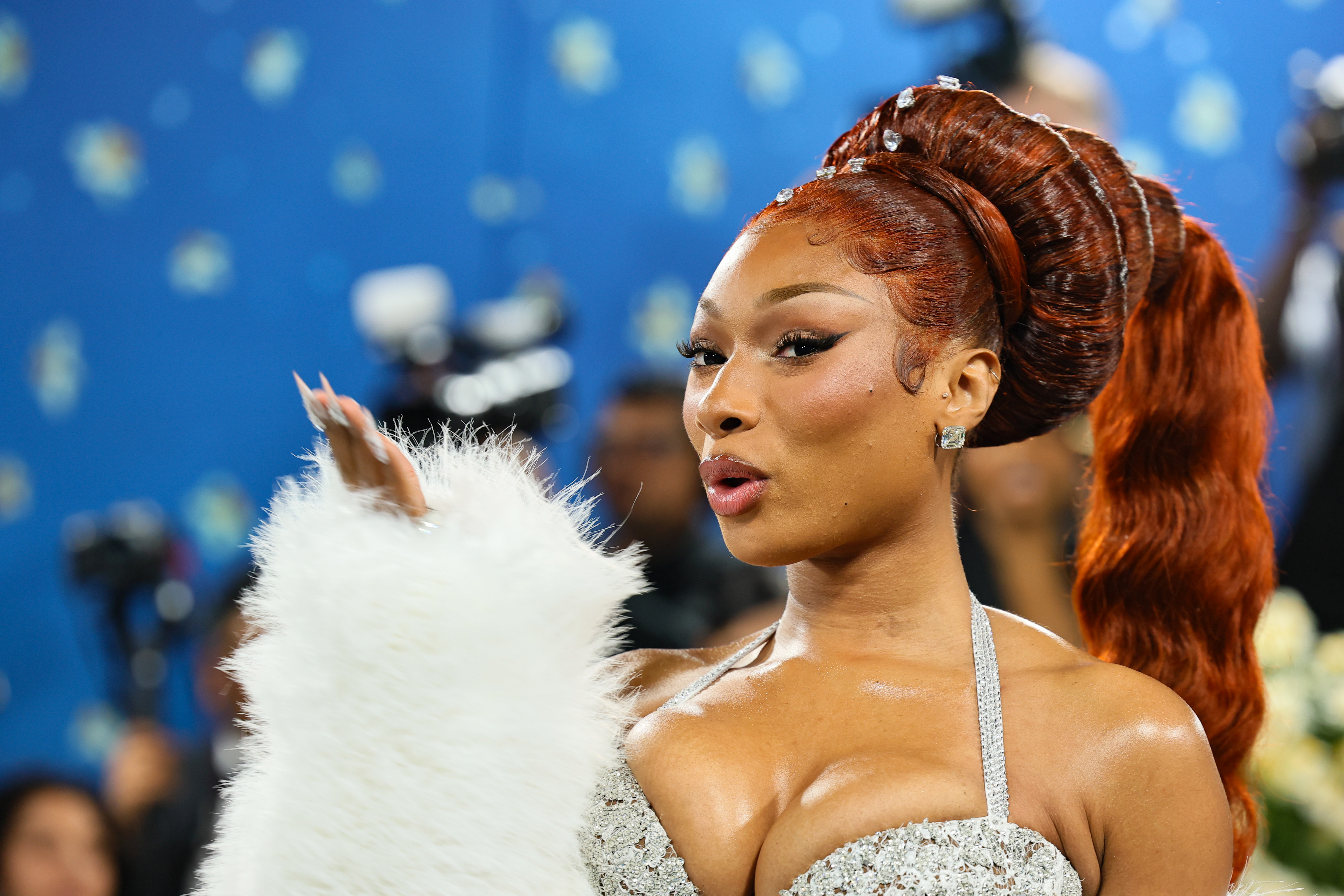 Megan Thee Stallion attends the 2025 Met Gala Celebrating "Superfine: Tailoring Black Style" at Metropolitan Museum of Art on May 05, 2025 in New York City