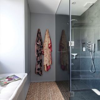 bathroom with glass partition and shower