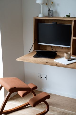 wall mounted desk in a living room