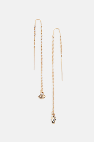 AllSaints chain earrings with pendants