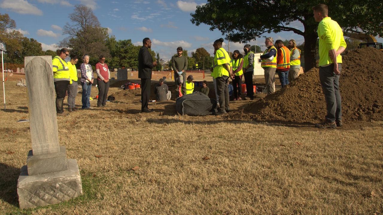Members of the clergy and a public oversight committee of the city are involved in the exhumations.
