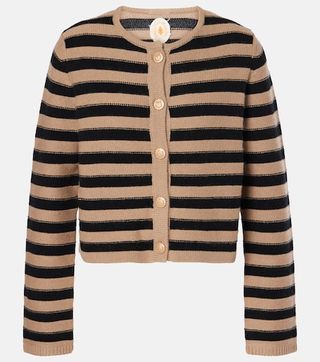 Striped Wool and Cashmere Cardigan