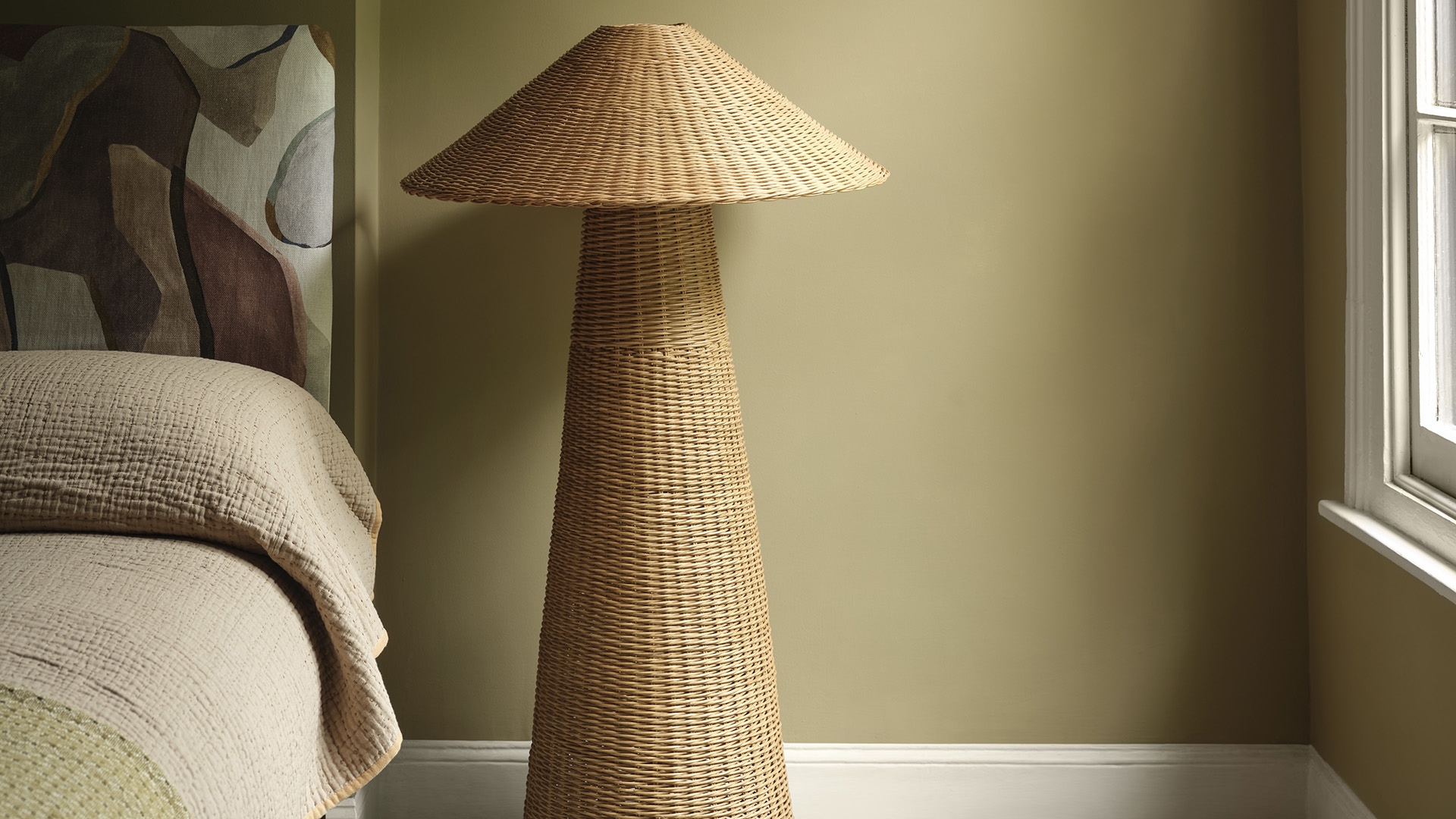 Rattan floor lamp