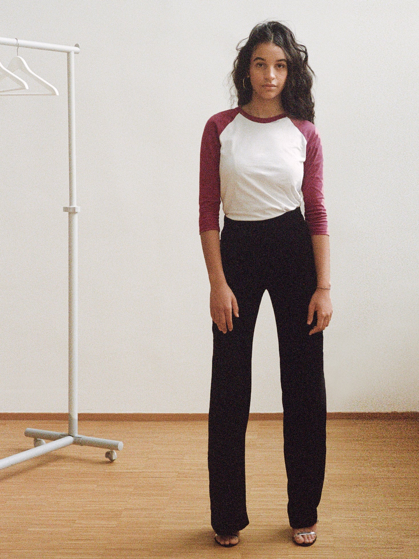 Slim Fitted Raglan Baseball T-Shirt - Rouge/white - Xs / Rouge/white