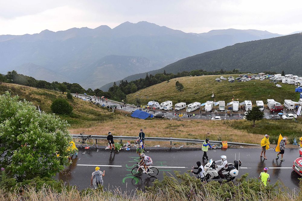 A lone rider in action during stage 12.