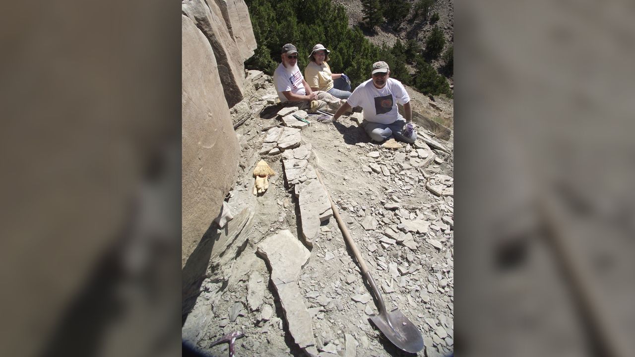 From left to right: Dwaine Wagoner, Beth Shively and Bryan Aivazian, volunteers with the Tate Geological Museum in Wyoming.