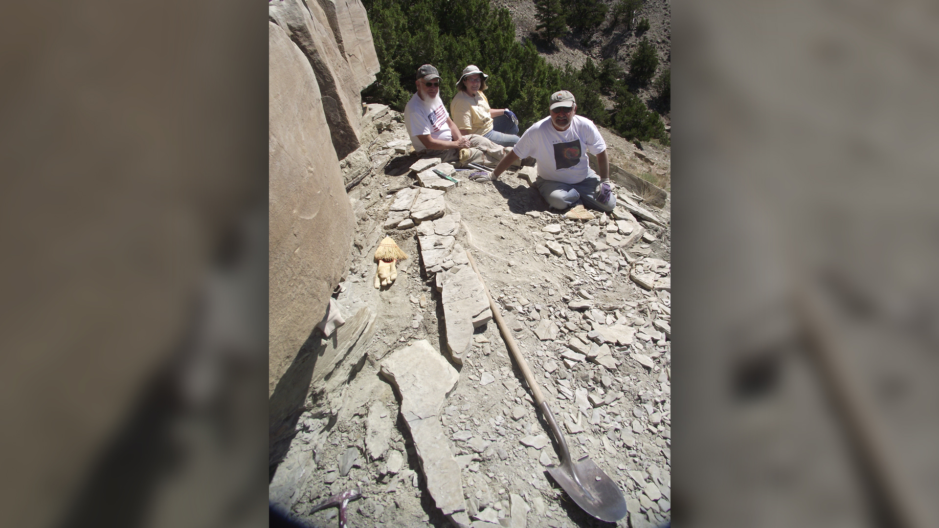 From left to right: Dwaine Wagoner, Beth Shively and Bryan Aivazian, volunteers with the Tate Geological Museum in Wyoming.