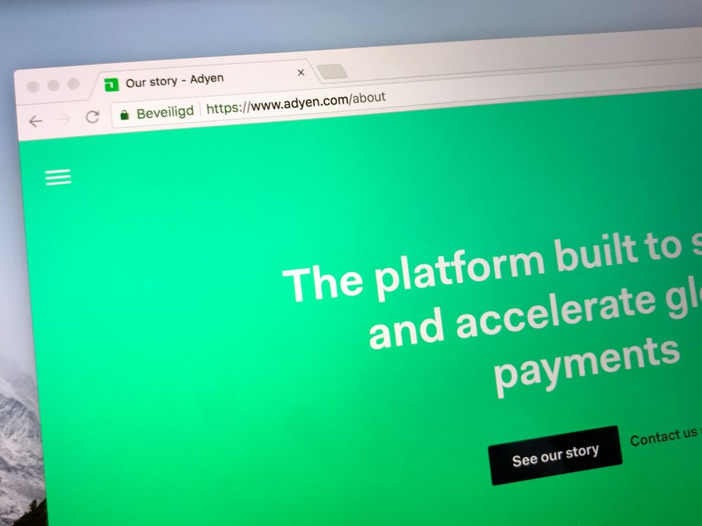 Website for the online payment platform Adyen 