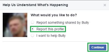 facebook report for harassment