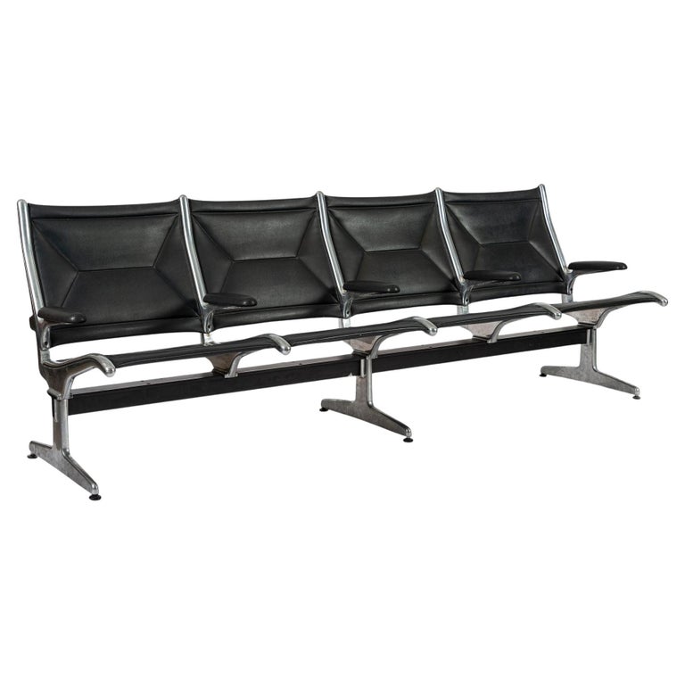 Mid Century Eames for Herman Miller Black Tandem Sling Seating 1990s