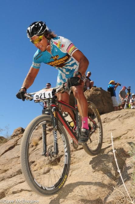 A Thunderbird racer making easy work a technical descent