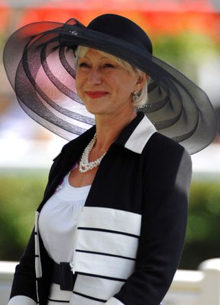 Dame Helen Mirren smiles during Ladies Day at Royal Ascot on June 19, 2008