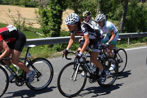 Early race leader, Elizabeth Armitstead (Cervelo Test Team) was also active in supporting Emma Pooley to win overall honours.