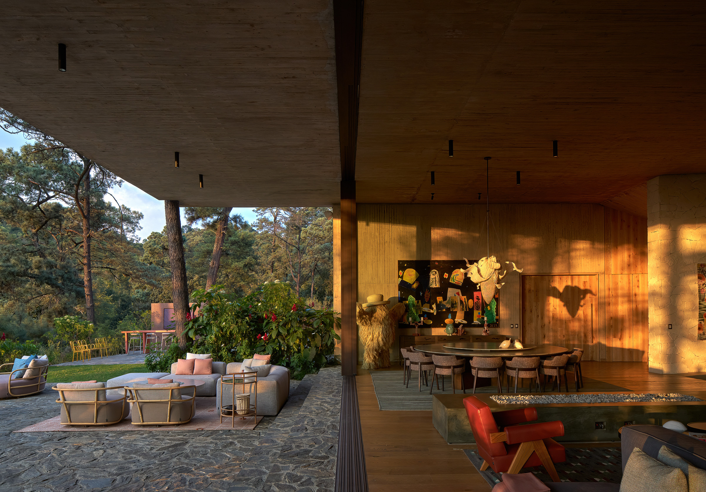 The indoor/outdoor space adjoining the main living areas