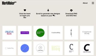 A screenshot from MarkMaker, one of the best free logo makers
