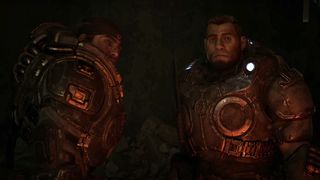 Marcus and Dom looking ahead during the Gears of War: E-Day trailer.