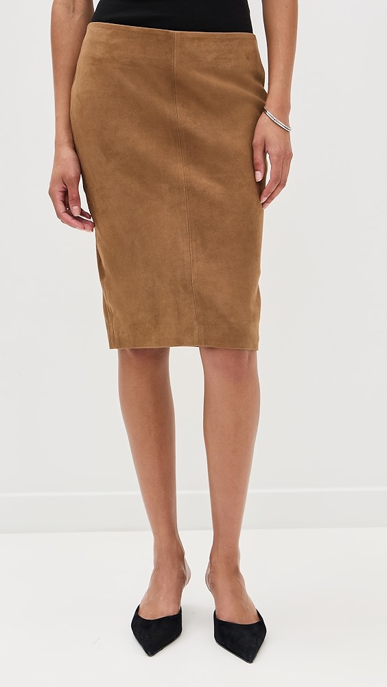 St. Agni Suede Pencil Skirt