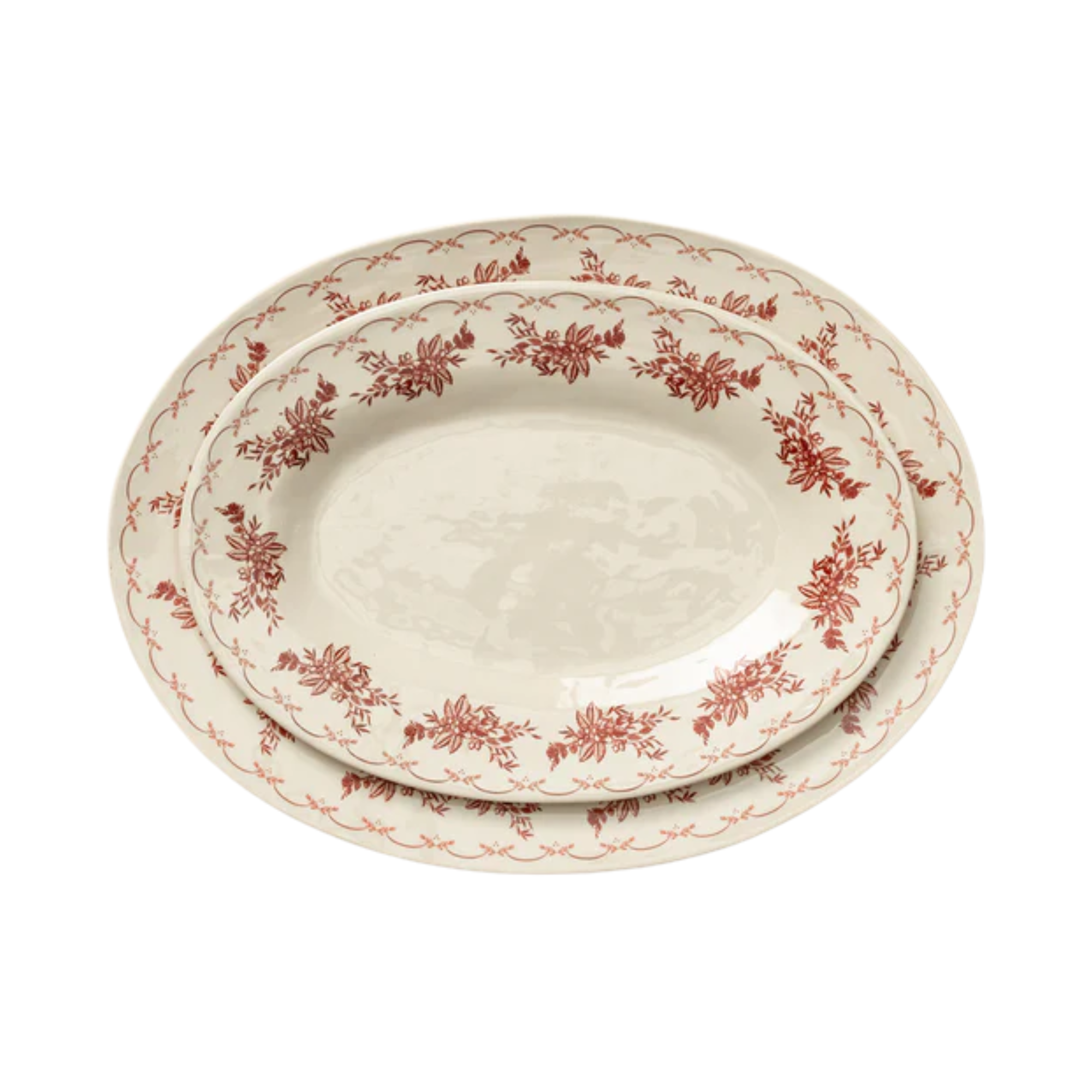set of two oval serving plates