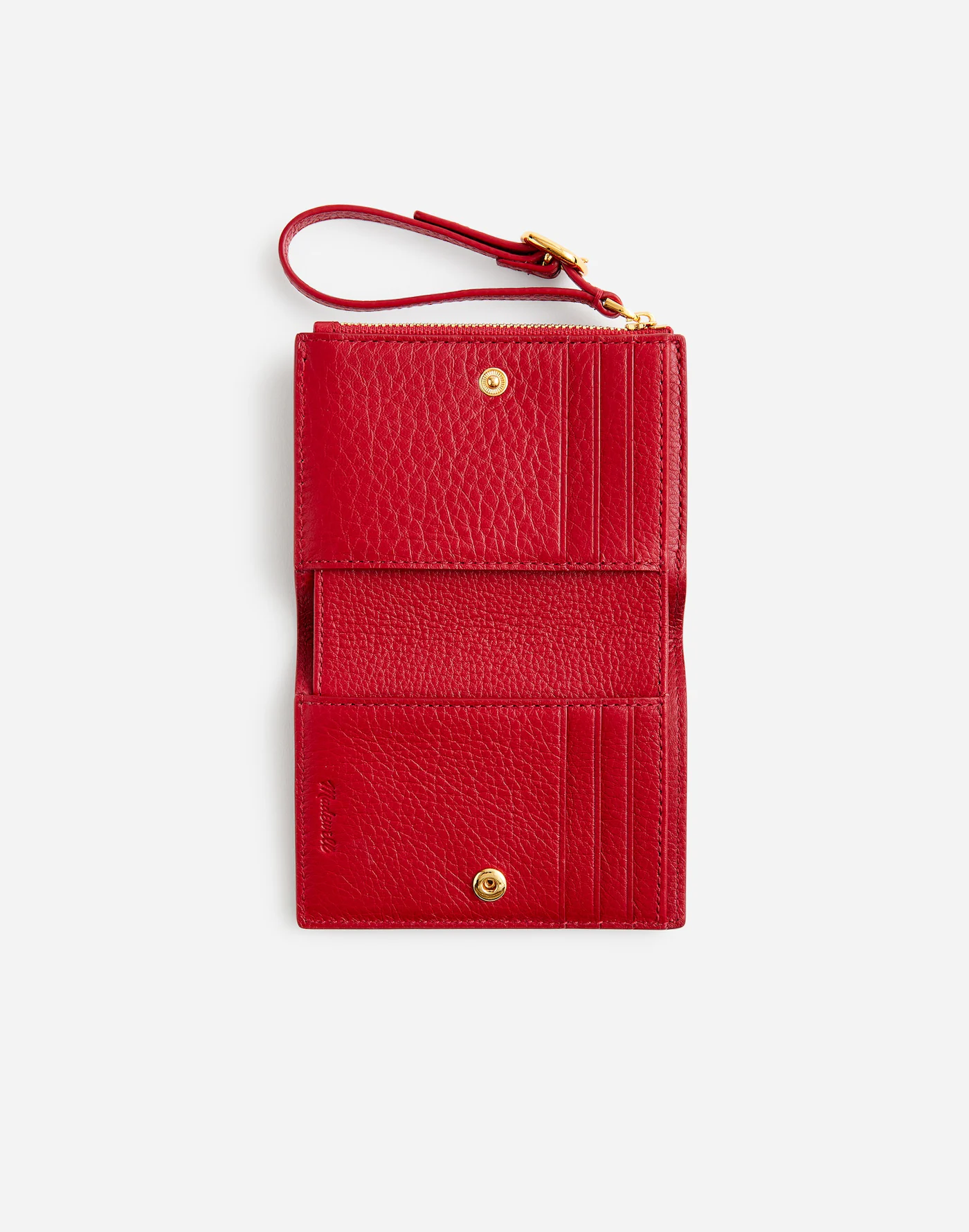 MW, Leather Bifold Wallet Wristlet