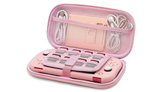 A photo of a pink Switch Lite case
