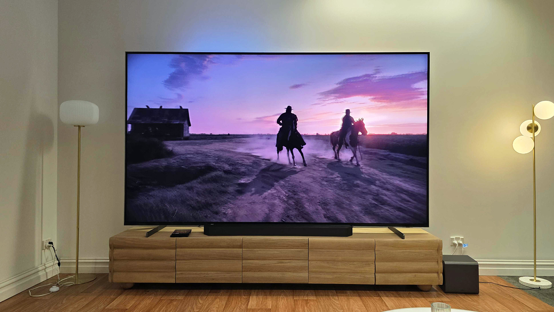 Samsung's MR95F Micro RGB TV in a living room setting