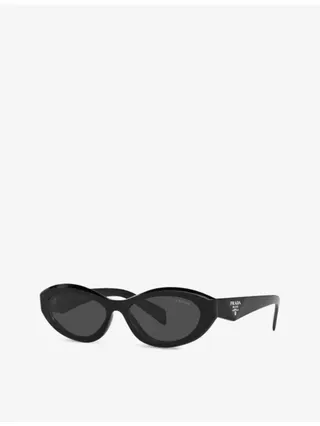 Pr 26zs Irregular-Frame Branded-Arm Acetate Sunglasses