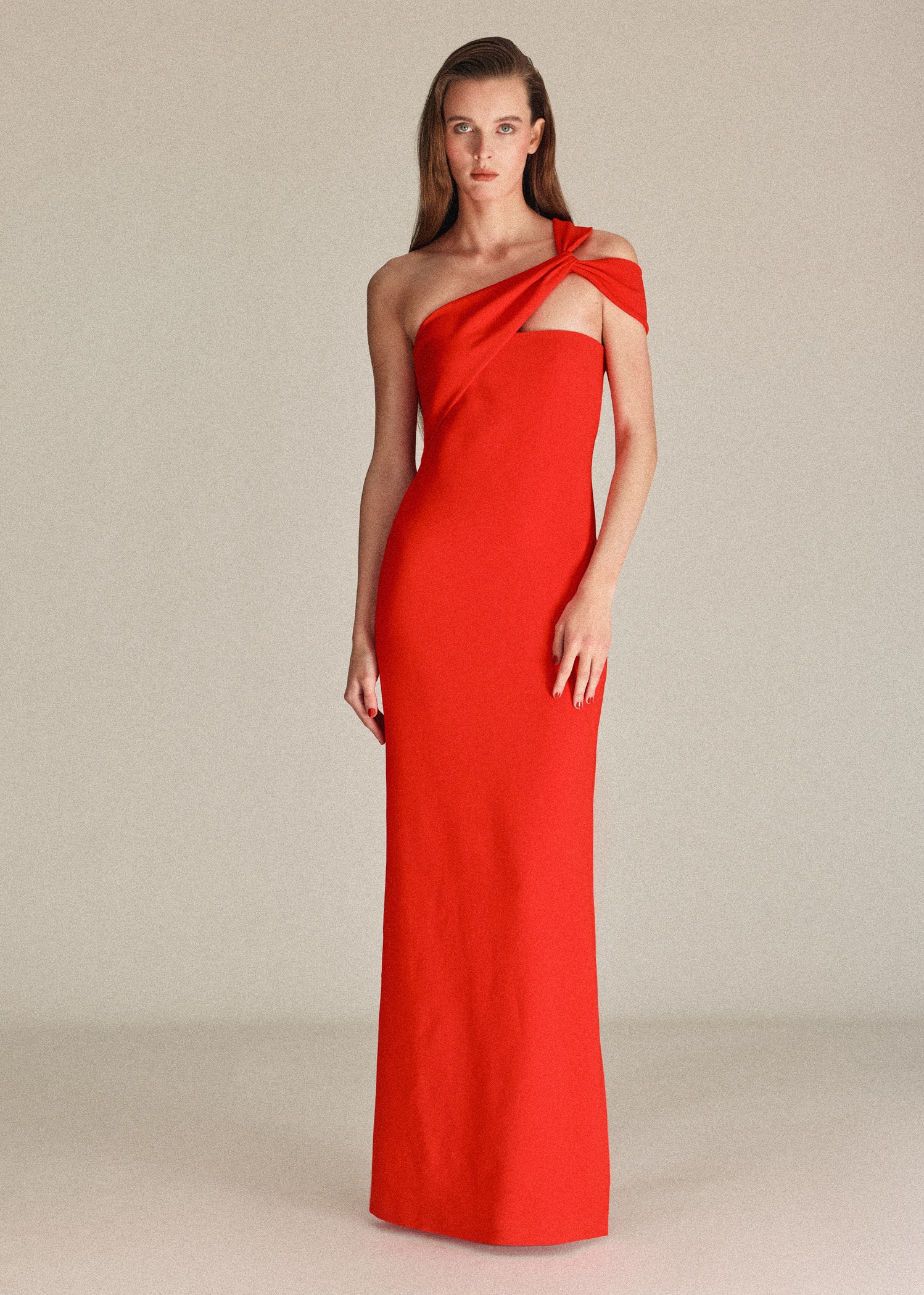 Long Dress With an Asymmetric Neckline - Women | Mango United Kingdom