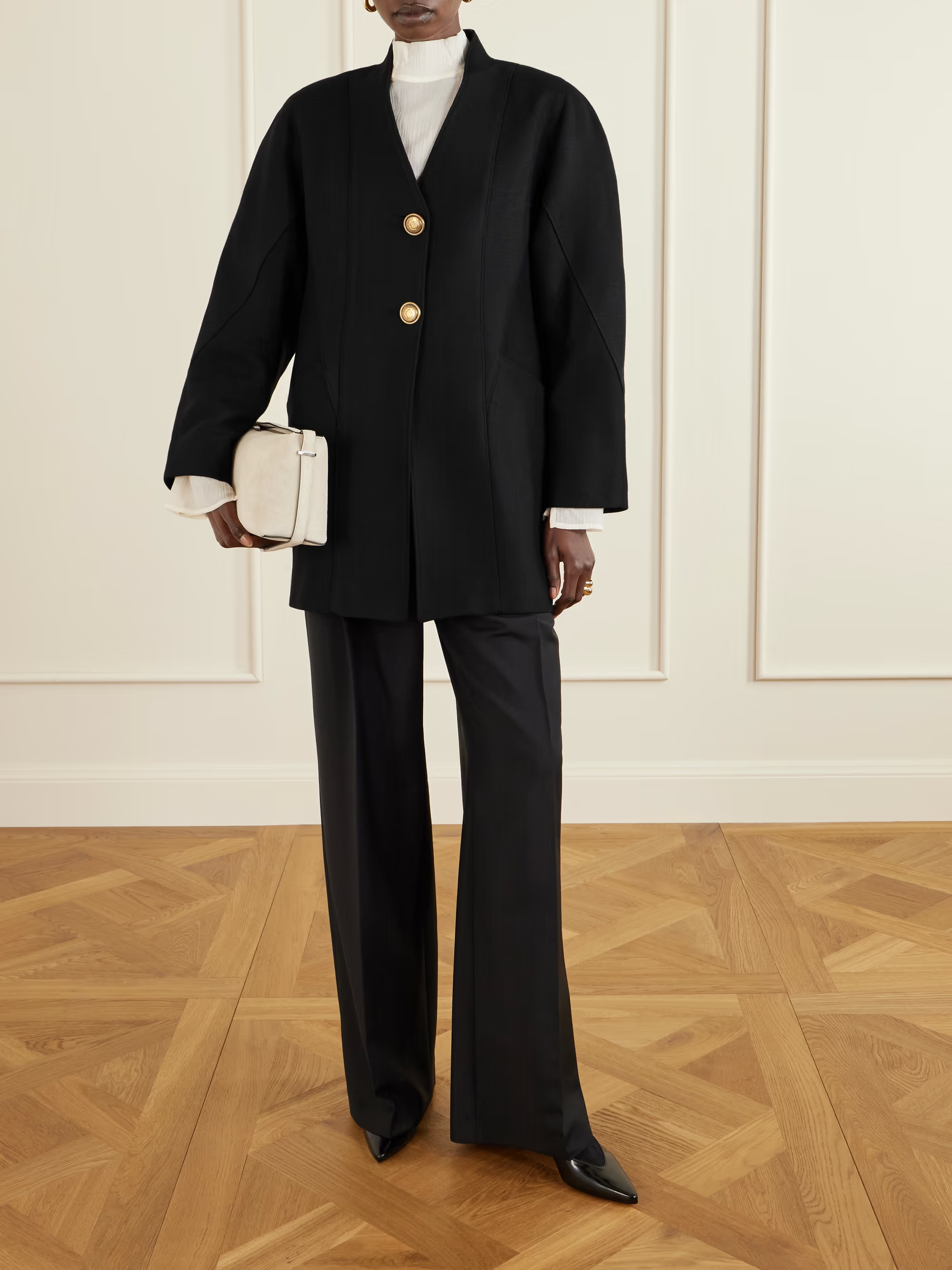 Maison Mayle, Ines Paneled Wool-Twill Coat