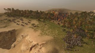 Total War: Pharaoh burning trees