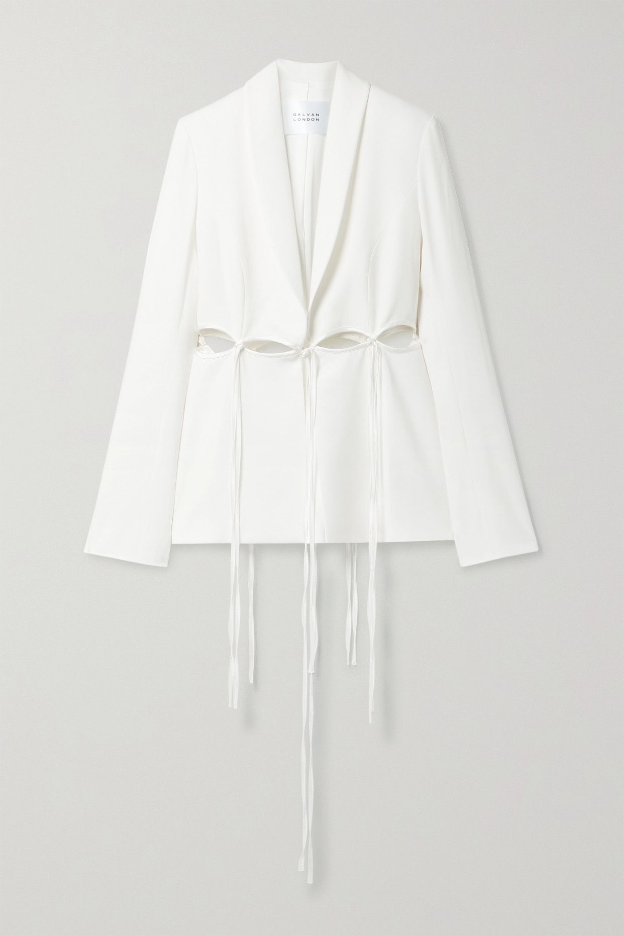 Ellipse Cutout Satin-Trimmed Crepe Blazer