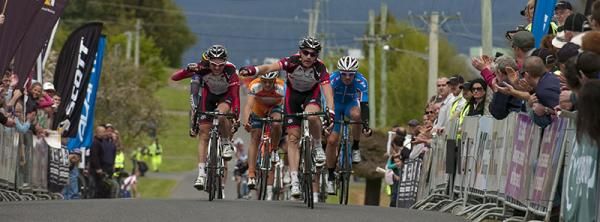 Aaron Kemps takes out stage four ahead of a happy V Australia teammate Bernard Sulzberger (left).