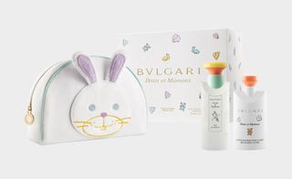 Bulgari children's perfume and body lotion with matching bunny carrying case