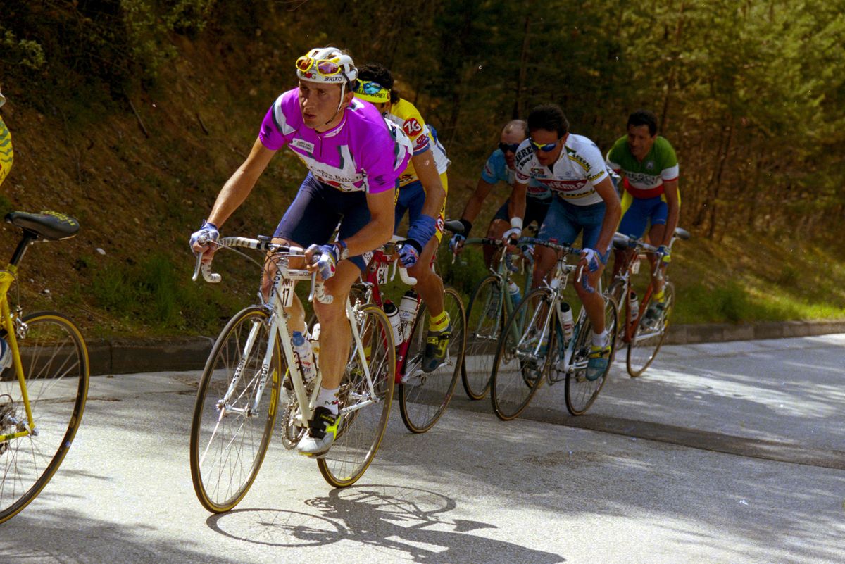 Rebellin in the overall lead at the 1995 Giro del Trentino.