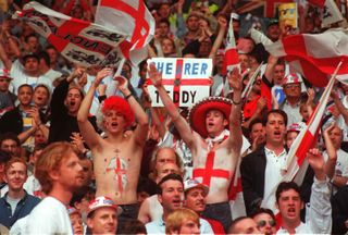 England fans before the start of the Euro 96 quarter-final clash with Spain