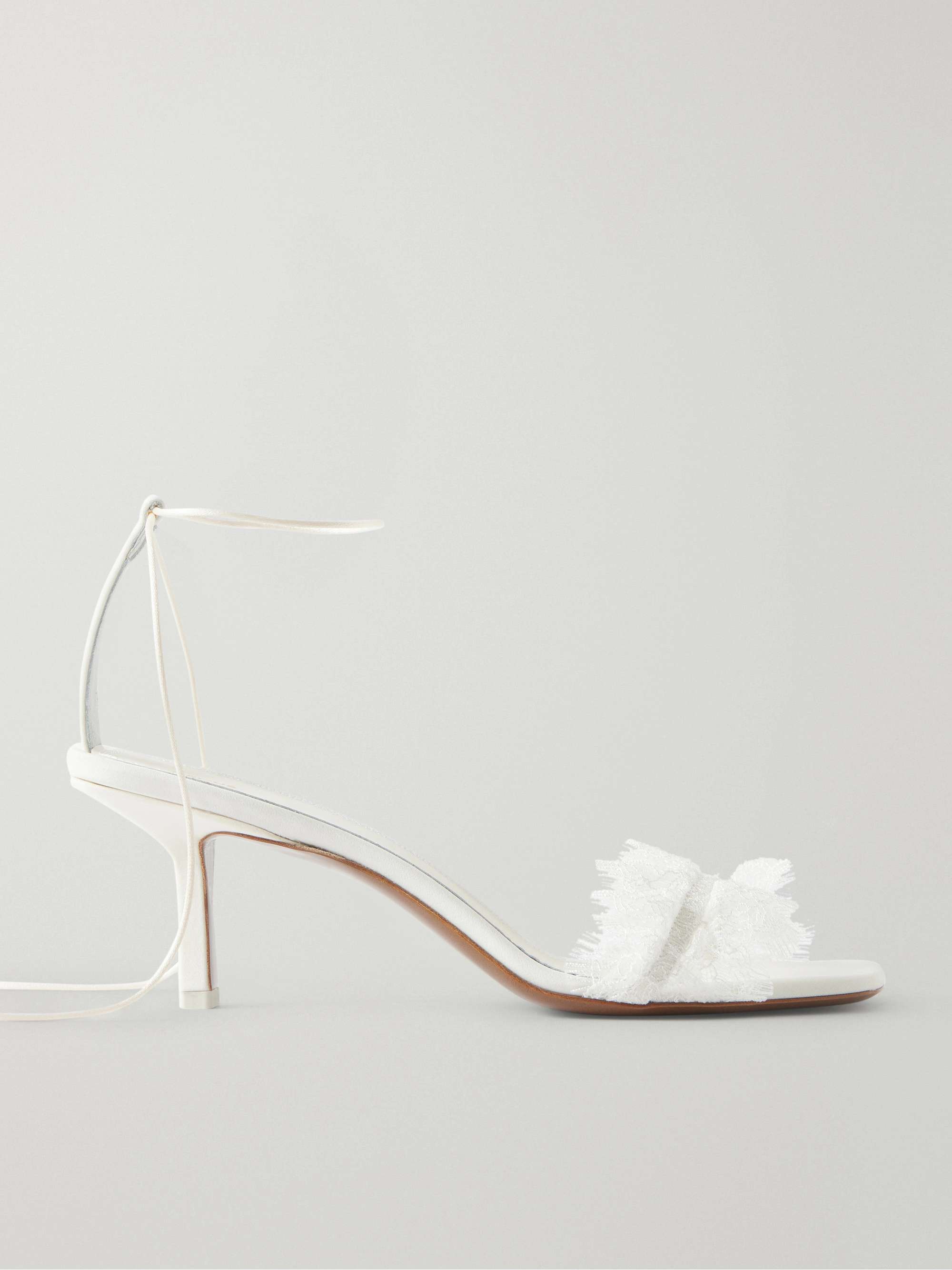 Belel Lace-Trimmed Twill Sandals
