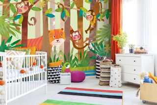 'Monkeys' Wallpaper Mural by Clare Wilson Studio