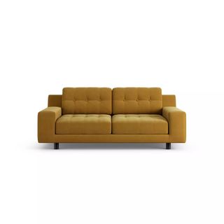 Habitat Hendricks Fabric 2 Seater Sofa - Gold - Black Leg