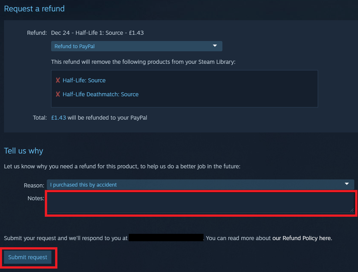 How to get a refund on Steam